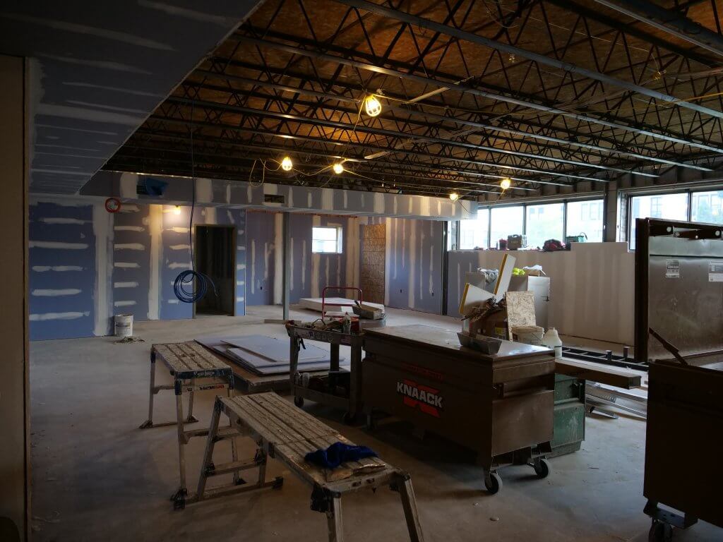 Unfinished construction photo of new children's area