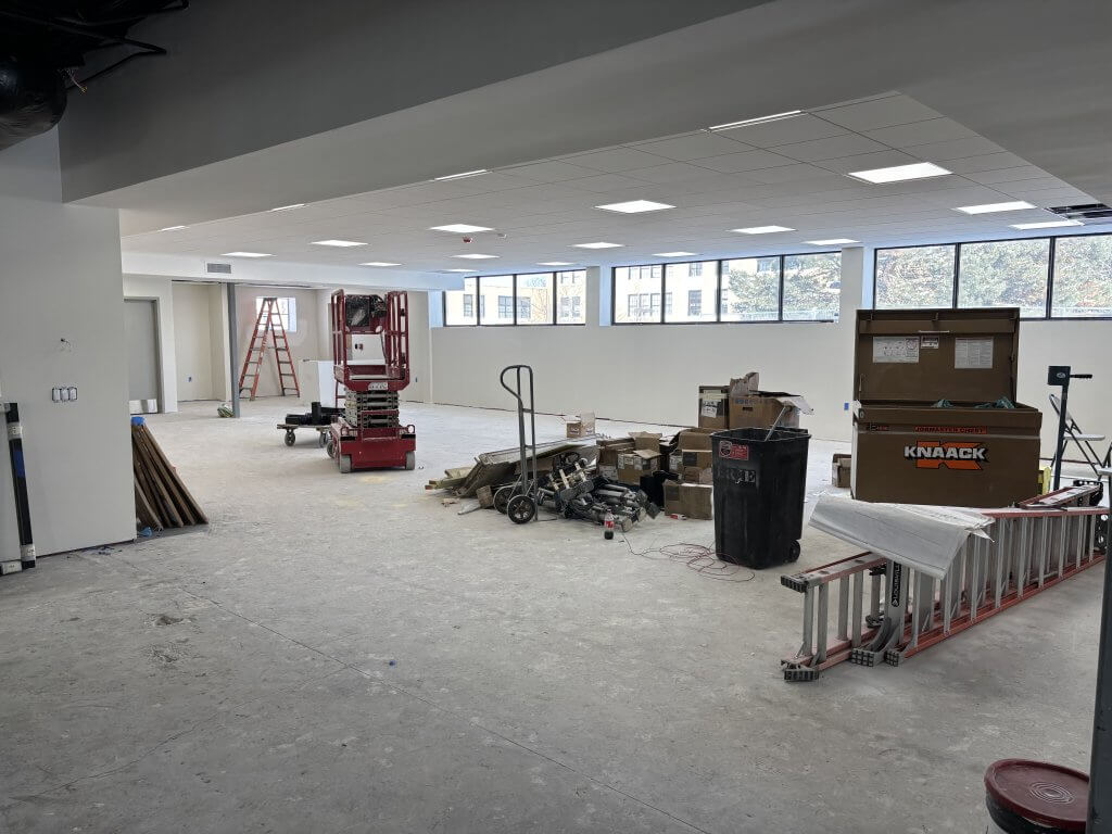 Construction image of almost completed room