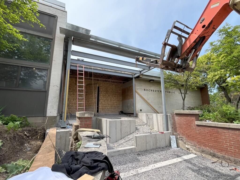 Photo of structural steel entry